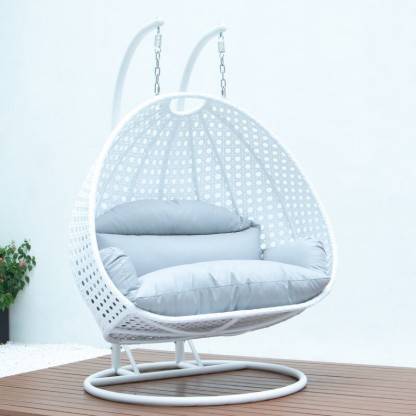 SPYDER CRAFTDouble Seater Swing With Stand For Adult Iron Large Swing  (White, White, DIY(Do-It-Yourself))