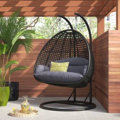 SPYDER CRAFT Double Seater Swing Chair With Stand for Patio Garden Outdoor Furniture Iron Hammock (Brown, Grey, DIY(Do-It-Yourself))