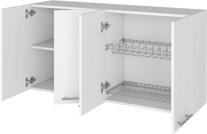 Spyder Craft Wall Mounted Engineered Wood 4 Doors Kitchen Cabinet Engineered Wood Kitchen Cabinet (Finish Color - White-2, DIY(Do-It-Yourself))