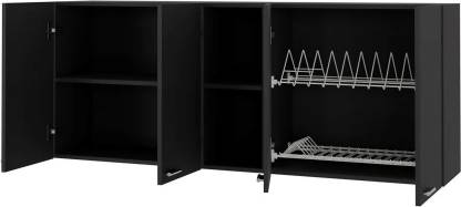 Spyder Craft Wall Mounted Engineered Wood Two Shelves Two Shelves Kitchen Cabinet Engineered Wood Kitchen Cabinet (Finish Color - Black-3, DIY(Do-It-Yourself))