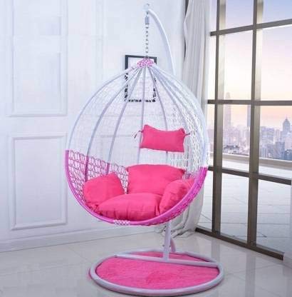 Spyder Craft Swing Chair with Stand And Cushion For Adult Iron Hammock (White, Pink, DIY(Do-It-Yourself))