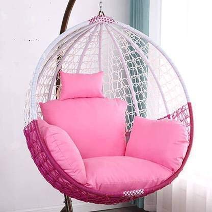 Spyder Craft Swing Chair with Stand And Cushion For Adult Iron Hammock (White, Pink, DIY(Do-It-Yourself))
