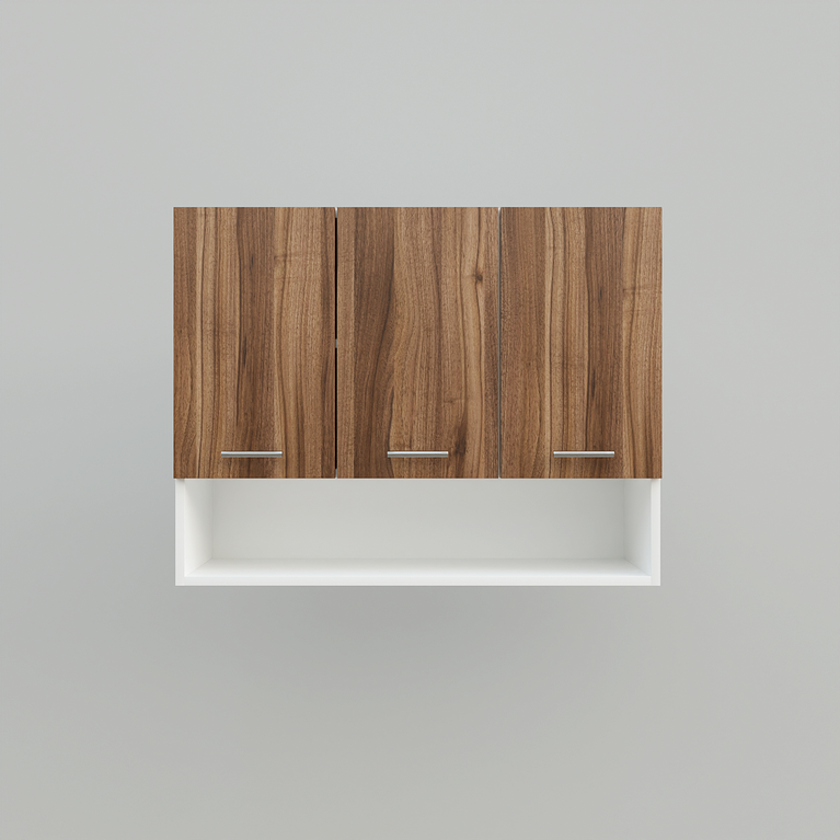 Spyder Craft Wall Mounted Matte Finish 3 Door Blitz Kitchen Cabinet for Office, Hall, Kitchen|Cabinet for Kitchen|Living Room| Color :-White Noce Lyon| Assembl- DIY (Do-It-Yoursef)