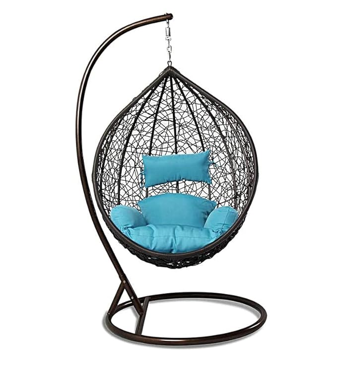 Spyder Craft ingle Seater Swing chair With Stand And Cushion For Adult Iron Hammock (Blue, DIY(Do-It-Yourself))