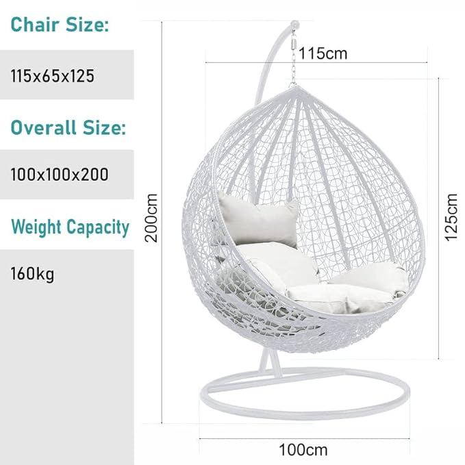 Spyder Craft Single Seater Swing Chair withStand For Adult Iron Hammock (White, DIY(Do-It-Yourself))