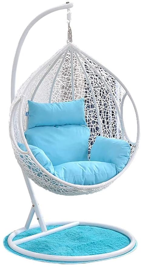 Spyder Craft Swing chair With Stand And Cushion For Adult Iron Hammock (White Sky Blue, Blue, DIY(Do-It-Yourself))