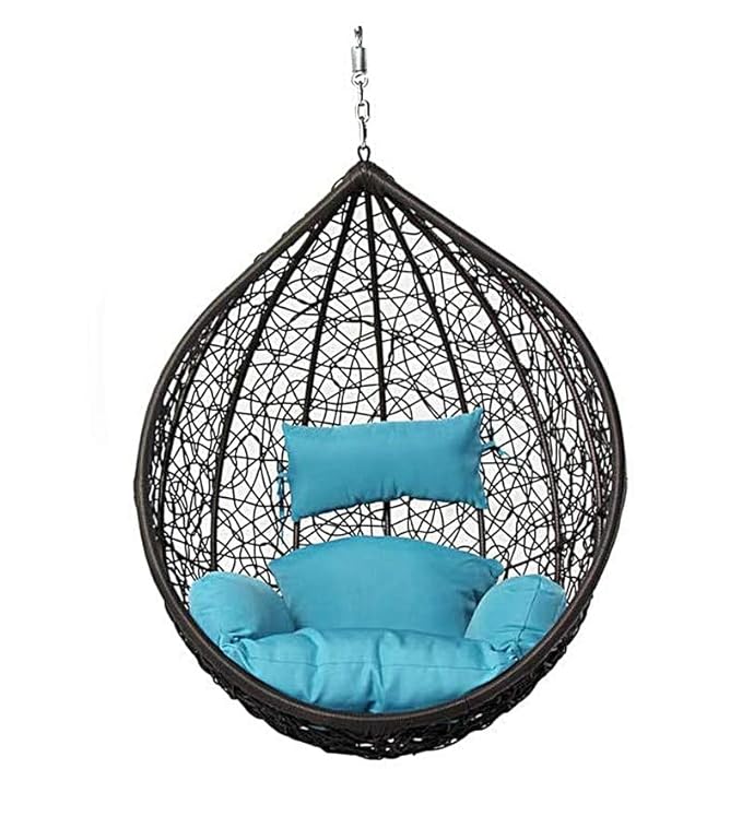 Spyder Craft ingle Seater Swing chair With Stand And Cushion For Adult Iron Hammock (Blue, DIY(Do-It-Yourself))