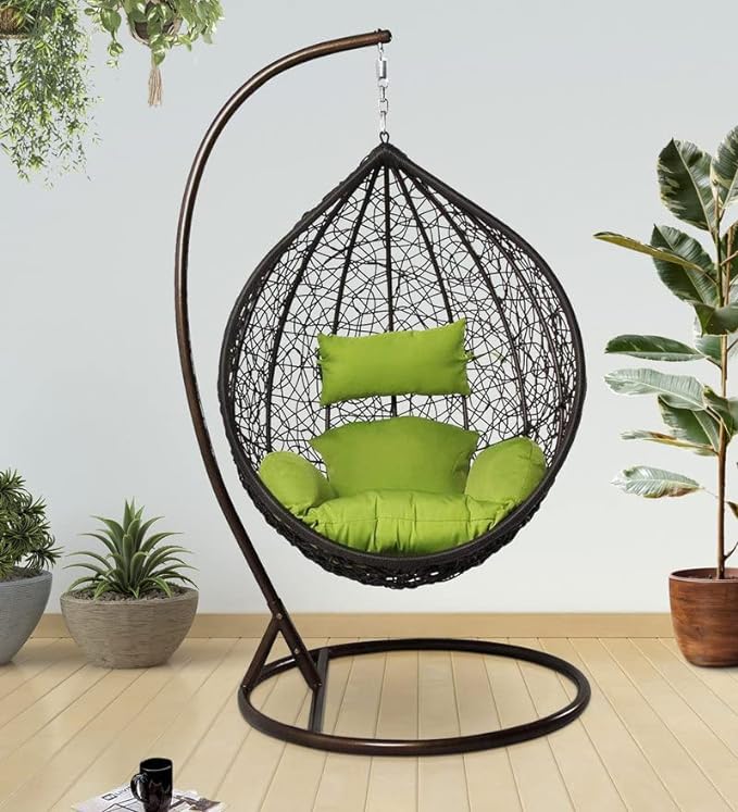 Spyder Craft Single Seater Swing Chair with Stand For Adult Iron Hammock (Green, DIY(Do-It-Yourself))