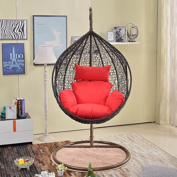 Spyder Craft Single Seater Swing Chair withStand For Adult Iron Hammock (Red, DIY(Do-It-Yourself))
