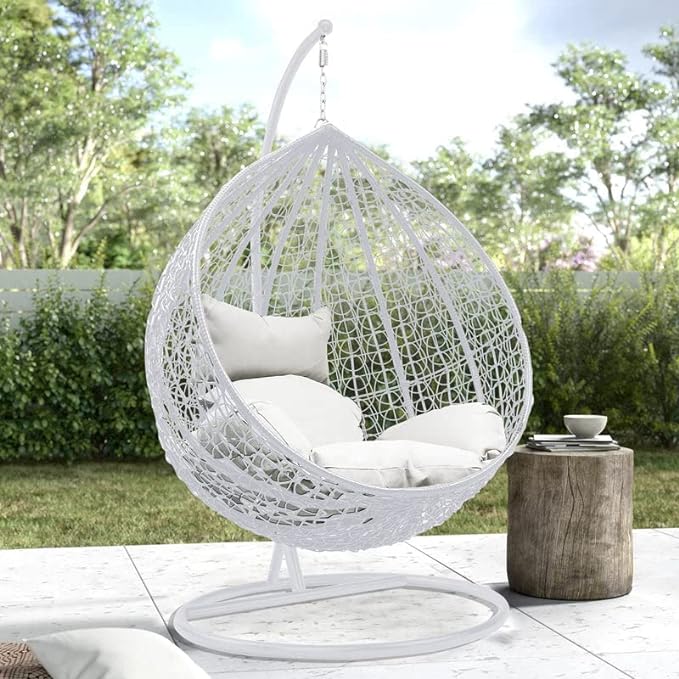 Spyder Craft Single Seater Swing Chair withStand For Adult Iron Hammock (White, DIY(Do-It-Yourself))