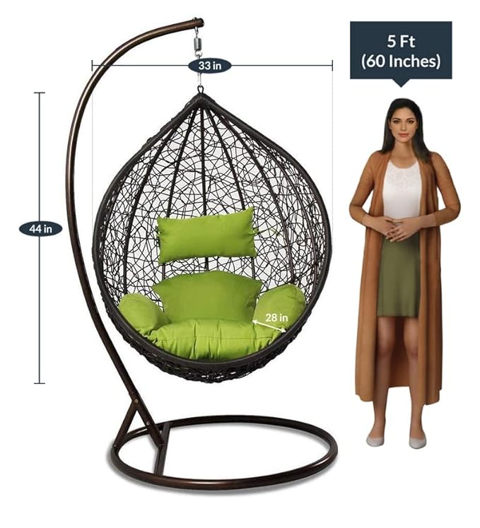 Spyder Craft Single Seater Swing Chair with Stand For Adult Iron Hammock (Green, DIY(Do-It-Yourself))