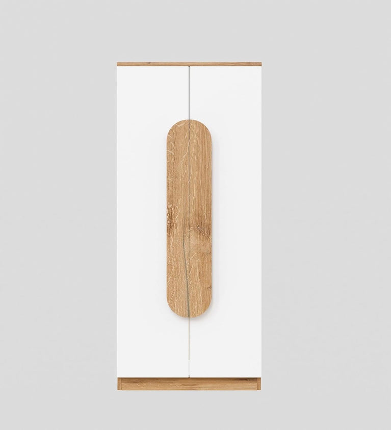 Spydercraft Novarc White And Oak 2-Door Wardrobe – Elegant & Functional Storage for Modern Homes