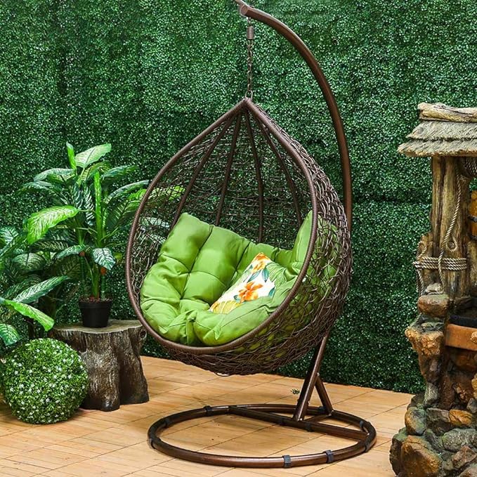 Spyder Craft Swing chair With Stand And Cushion For Adult Iron Hammock (Brown, Green, DIY(Do-It-Yourself))