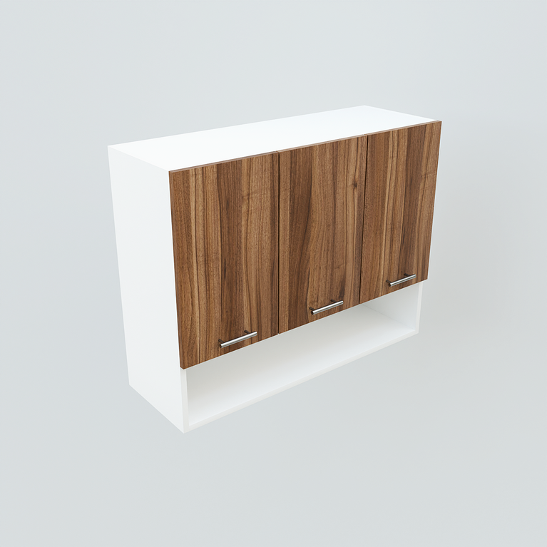 Spyder Craft Wall Mounted Matte Finish 3 Door Blitz Kitchen Cabinet for Office, Hall, Kitchen|Cabinet for Kitchen|Living Room| Color :-White Noce Lyon| Assembl- DIY (Do-It-Yoursef)