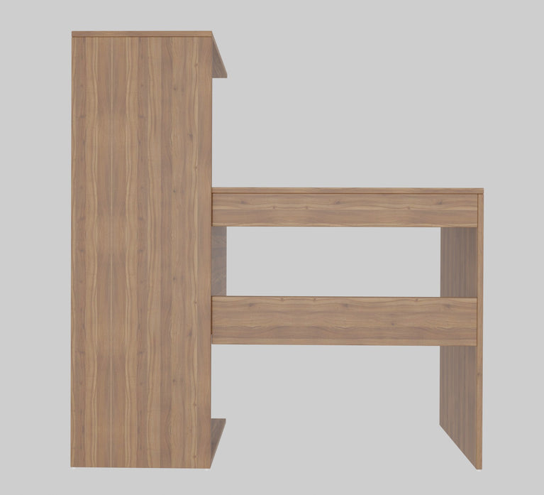 Spydercraft Tulip Study Table | Study & Office Desk with Storage Shelves | Engineered Wood Writing Table | Noce Lyon Finish