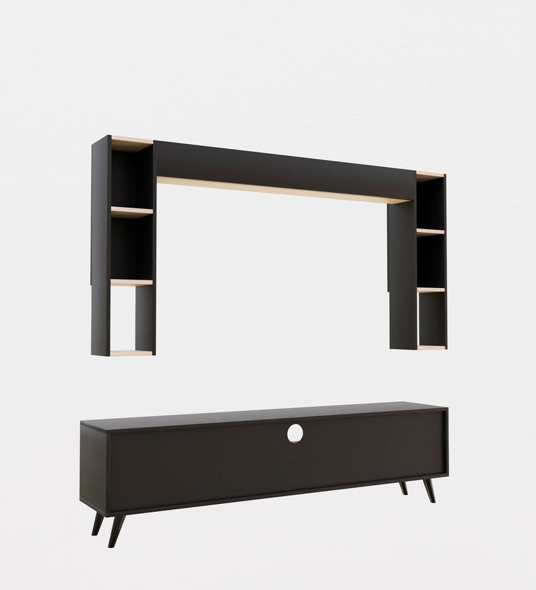 Spyder Home Decore Craft Matte Finish M5 Tv Unit with Wall Shelf, Wall Mounted with Shelf Modern Leg, 180 Cm Color:  || Assembly -DIY (Do-It-Yourself)