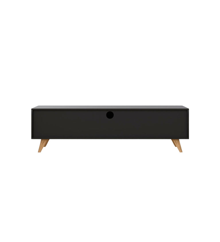 SPYDERCRAFT Matte Finish D3 Only cabinet| TV Entertainment Unit| Color: Black and Canyon Oak| Do-It- Yourself Product