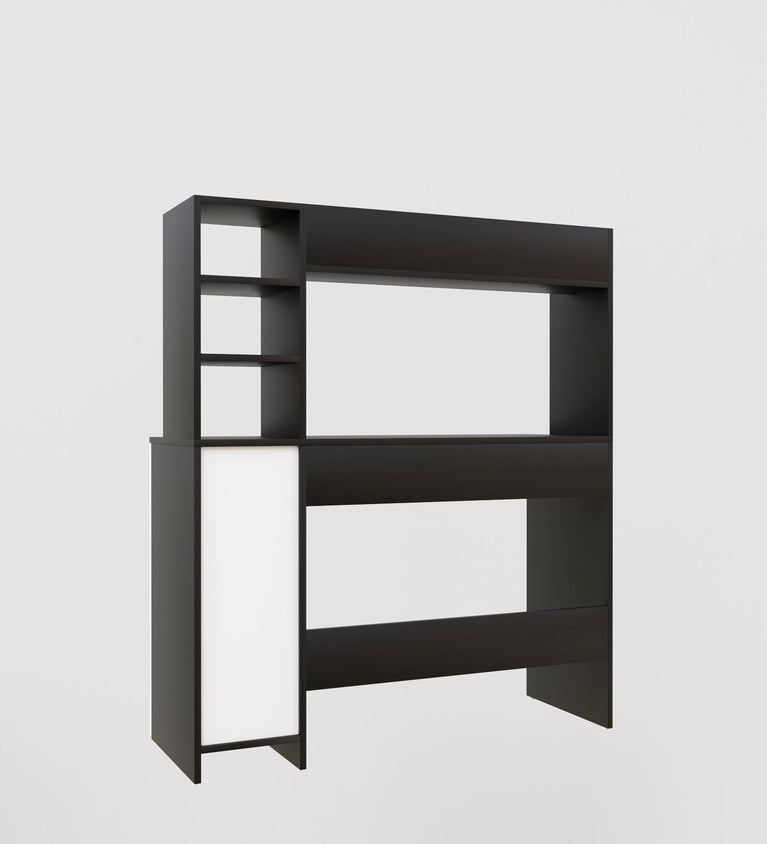 SPYDERCRAFT Matte Finish Liard Study Table| Color: Black and White| Do-It-Yourself Product