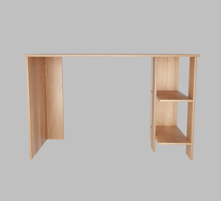 Spydercraft Modern Study Table with Storage Shelves in Canyon Oak Finish | Minimalist Computer Desk for Home & Office