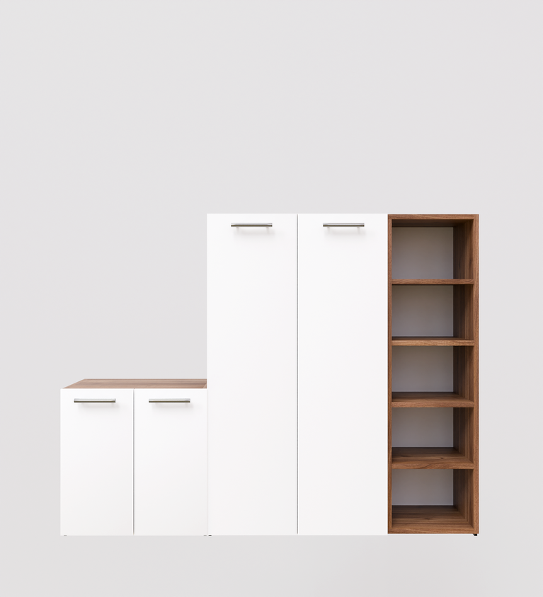 SpyderCraft Louis Shoe Rack – Elegant and Spacious Shoe Storage Cabinet for Modern Homes| Color: Noce Lyon and White| Do-It-Yourself Product