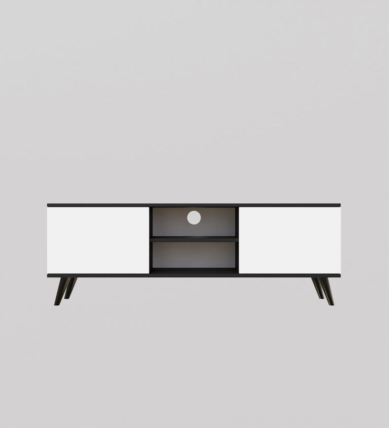 Spydercraft Matte Finish W-Live TV Unit| Color: Black and White| Do- It-Yourself Product