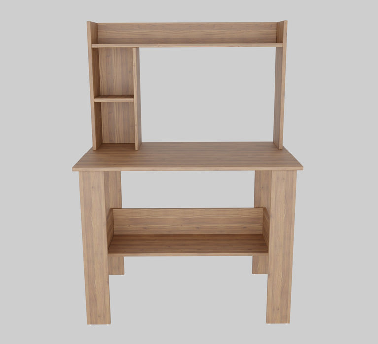 SPYDER CRAFT Modern Engineered Wood Study Table with Bookshelf & Storage Shelves in Noce Lyon | Computer Desk for Home & Office