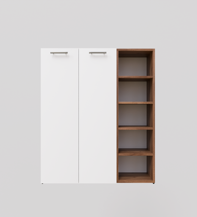 SpyderCraft Claire Shoe Rack – Modern and Elegant Shoe Storage Solution| Color: Noce Lyon and White| Do-It-Yourself Product