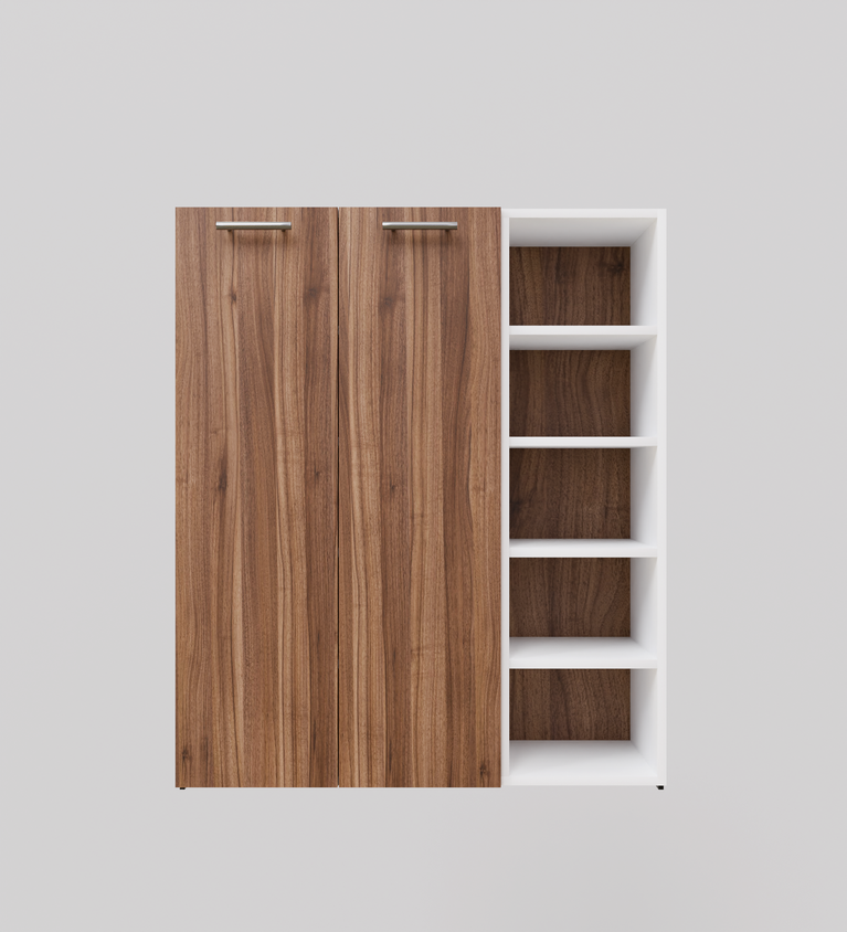 SpyderCraft Claire Shoe Rack – Modern and Elegant Shoe Storage Solution| Color: Noce Lyon and White| Do-It-Yourself Product