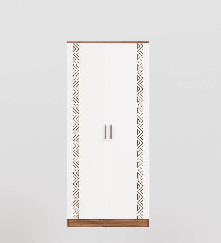SpyderCraft Matte Finish Zircon Tribal Pattern 2-Door Noce Lyon and White Wardrobe| Color: Noce Lyon and White| Do-It-Yourself Product