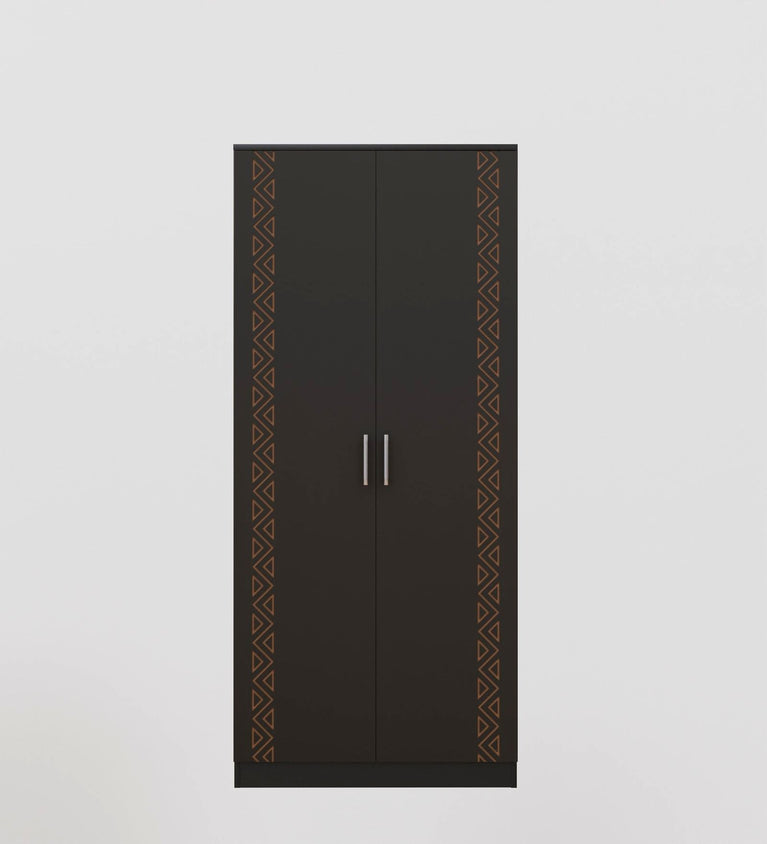 SpyderCraft Matte Finish Zircon Tribal Pattern 2-Door Black Wardrobe| Color: Black| Do-It-Yourself Product