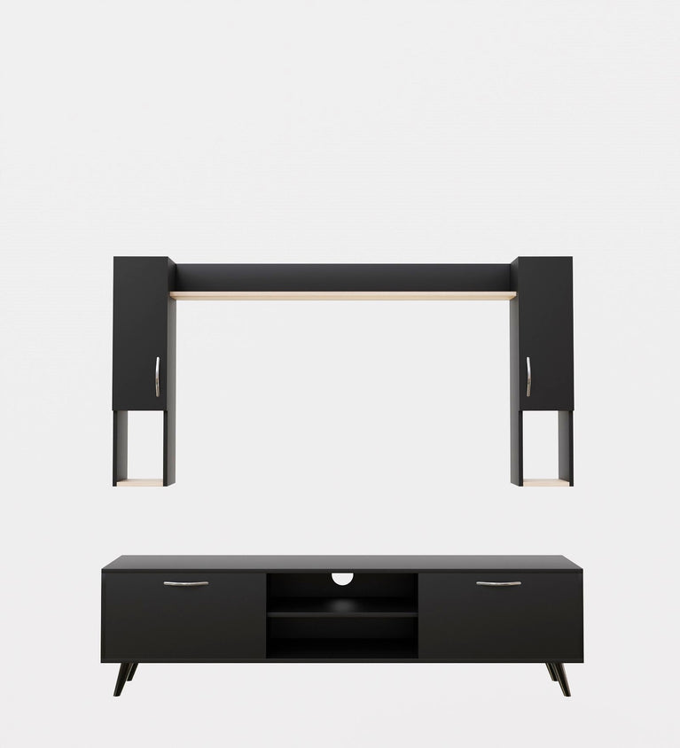 Spyder Home Decore Craft Matte Finish M5 Tv Unit with Wall Shelf, Wall Mounted with Shelf Modern Leg, 180 Cm Color:  || Assembly -DIY (Do-It-Yourself)