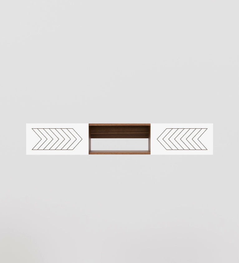 Spydercraft Matte Finish Indira Floating TV unit| Color: Noce lyon and White| Do- It- Yourself Product