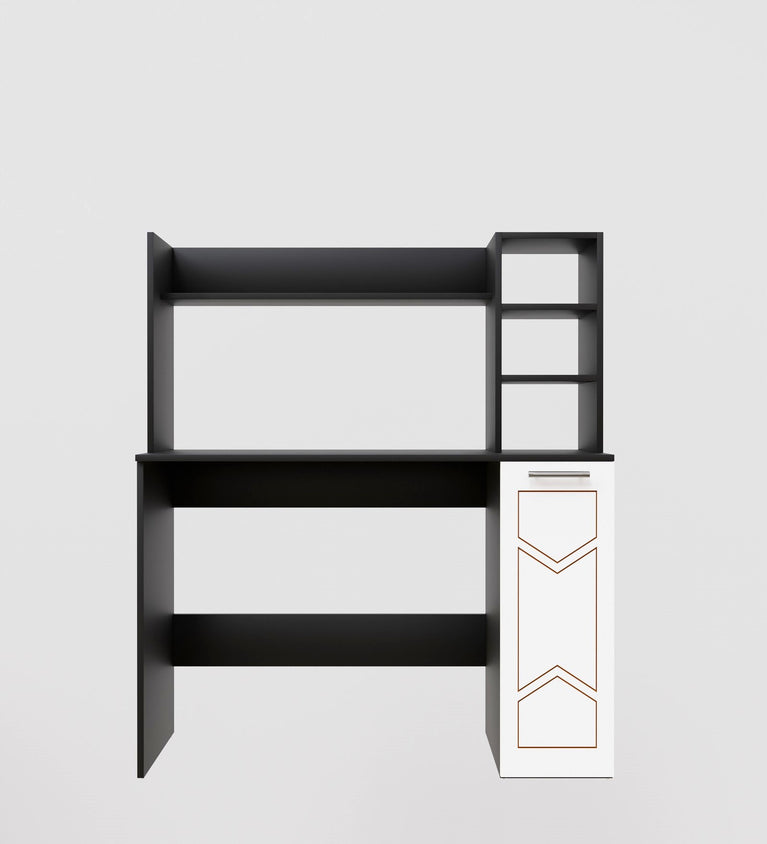 SPYDERCRAFT Matte Finish Liard Study Table| Color: Black and White| Do-It-Yourself Product