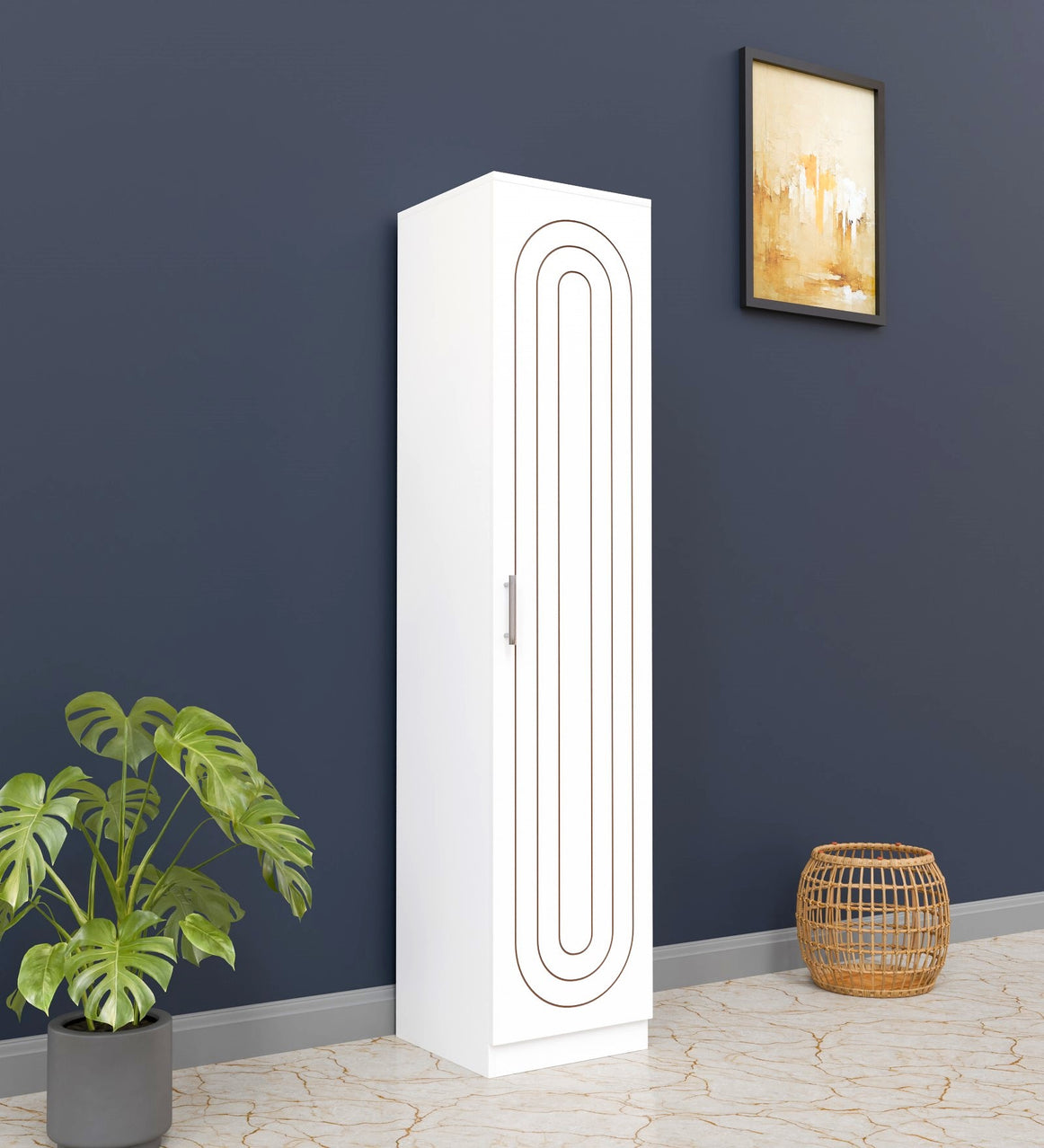 Spyder Craft Fraser Single Door Engineering Woo Wardrobe for Clothes| Stylish Cupboard for Bedroom| Multi Utility Design with Handles| Engineered Wood Colour - (White) 1 Year Warranty