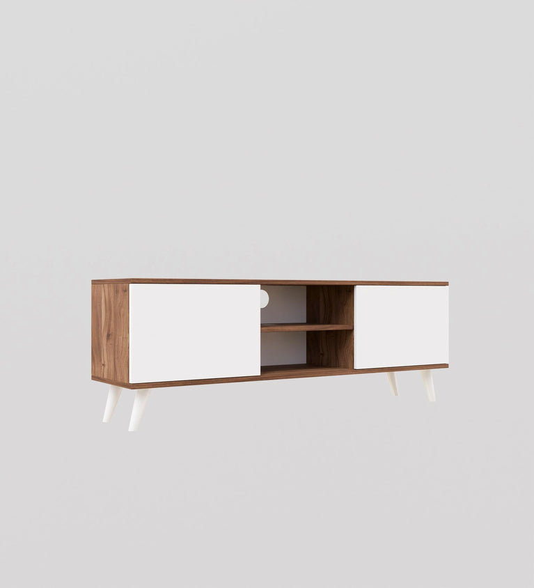 Spydercraft Matte Finish W-Live TV Unit| Color: Noce Lyon and White| Do- It-Yourself Product