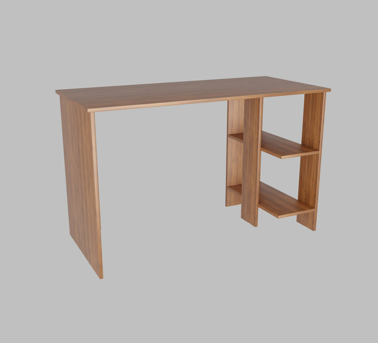 Spydercraft Modern Study Table with Storage Shelves in Noce Lyon Finish | Contemporary Computer Desk for Home & Office