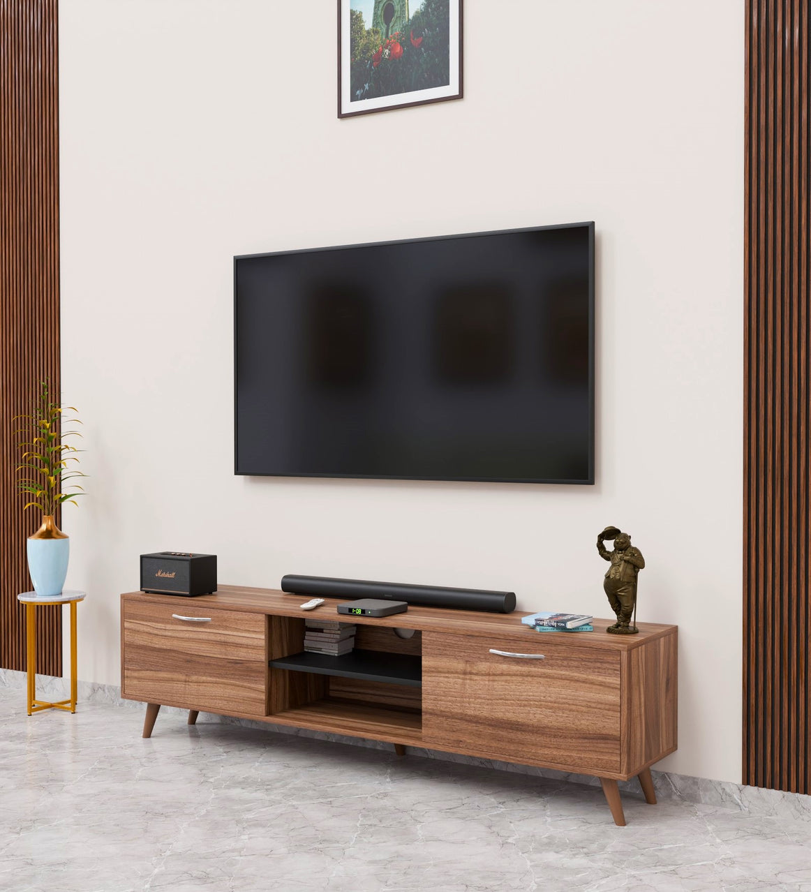 SPYDERCRAFT Matte Finish M5 TV Cabinet| Color: Noce Lyon| Do-It-Yourself Product