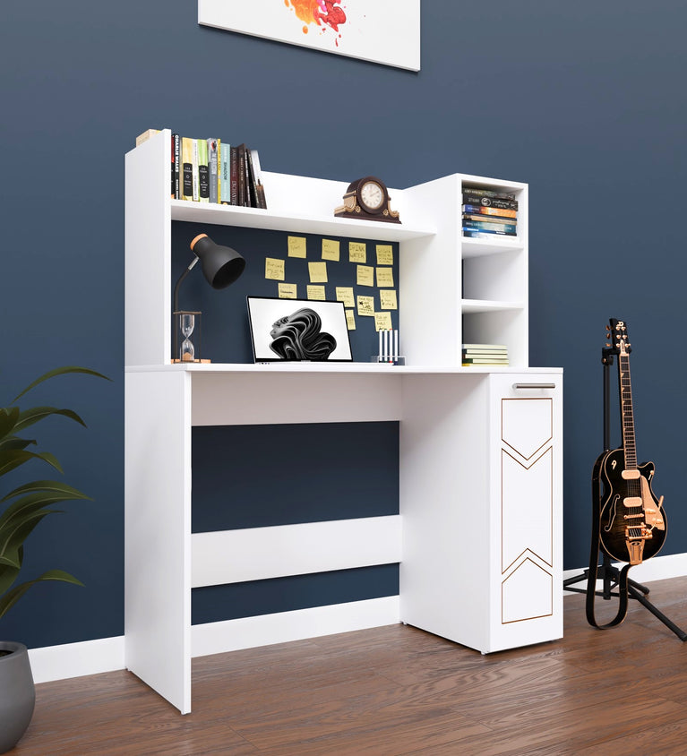 SPYDERCRAFT Matte Finish Liard Study Table| Color: White| Do-It-Yourself Product