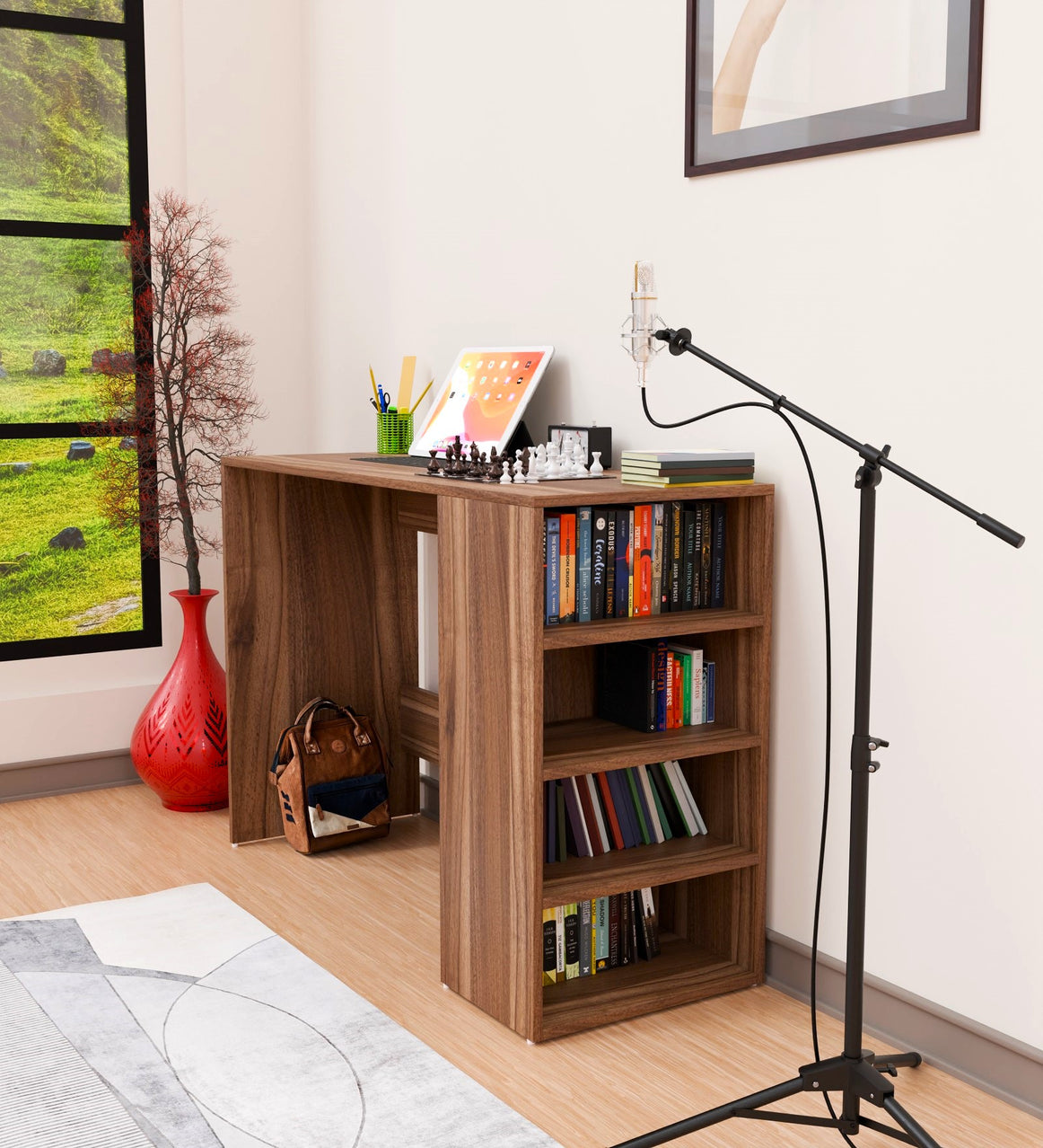 SPYDERCRAFT Matte Finish Luxio Study Table| Color: Noce Lyon| Do-It-Yourself Product