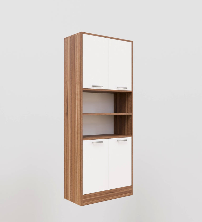 Spydercraft Matte Finish Cozy Castle Multipurpose Cabinet| Modern Multipurpose Storage Cabinet with Shelves – Elegant Black Finish| Color: Noce Lyon and White| Do- It- Yourself Product