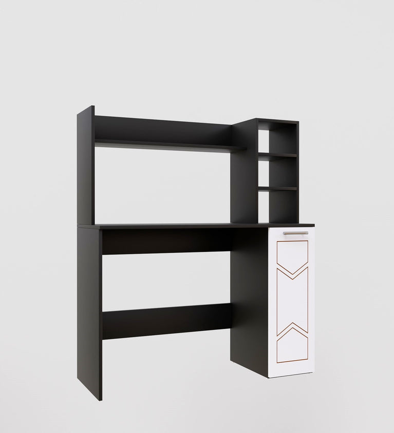 SPYDERCRAFT Matte Finish Liard Study Table| Color: Black and White| Do-It-Yourself Product