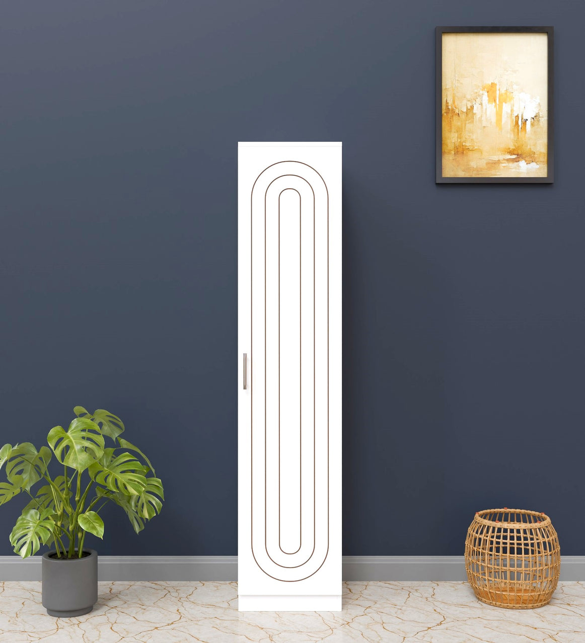 Spyder Craft Fraser Single Door Engineering Woo Wardrobe for Clothes| Stylish Cupboard for Bedroom| Multi Utility Design with Handles| Engineered Wood Colour - (White) 1 Year Warranty