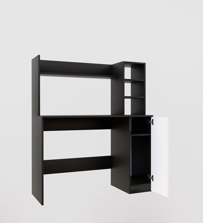 SPYDERCRAFT Matte Finish Liard Study Table| Color: Black and White| Do-It-Yourself Product