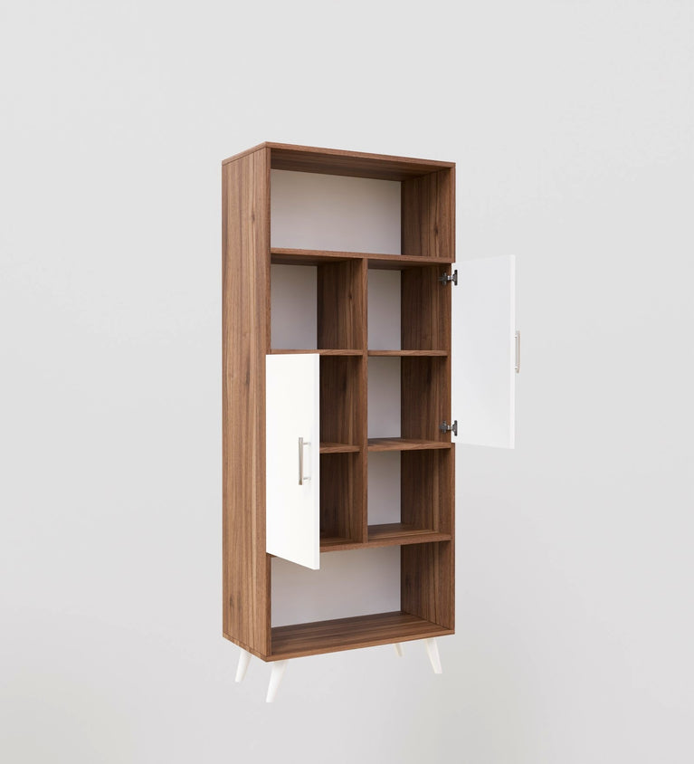 Spydercraft Tauros Matte Finish Modern Multipurpose Storage Cabinet| Stylish Wooden Organizer With Shelves & Closed Storage| Do-It-Yourself Product