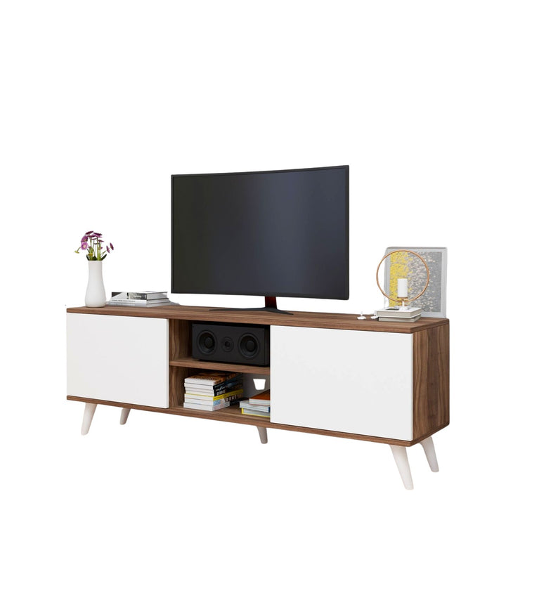 Spydercraft Matte Finish W-Live TV Unit| Color: Noce Lyon and White| Do- It-Yourself Product