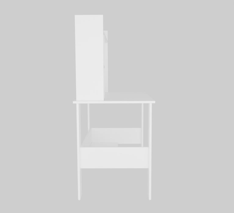 SPYDER CRAFT Modern Engineered Wood Study Table with Bookshelf & Storage Shelves in White | Computer Desk for Home & Office