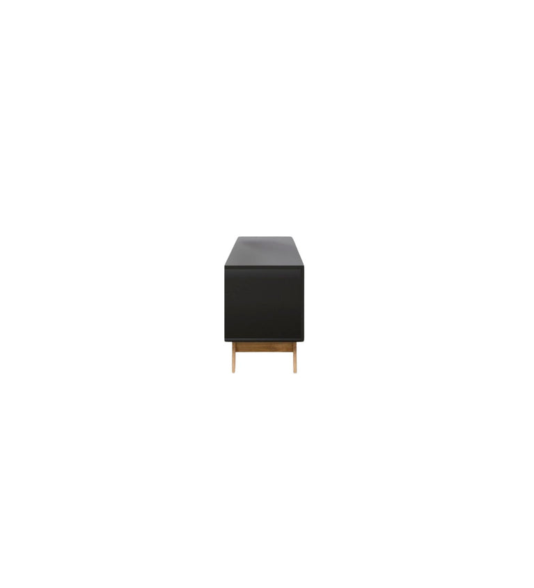 SPYDERCRAFT Matte Finish D3 Only cabinet| TV Entertainment Unit| Color: Black and Canyon Oak| Do-It- Yourself Product