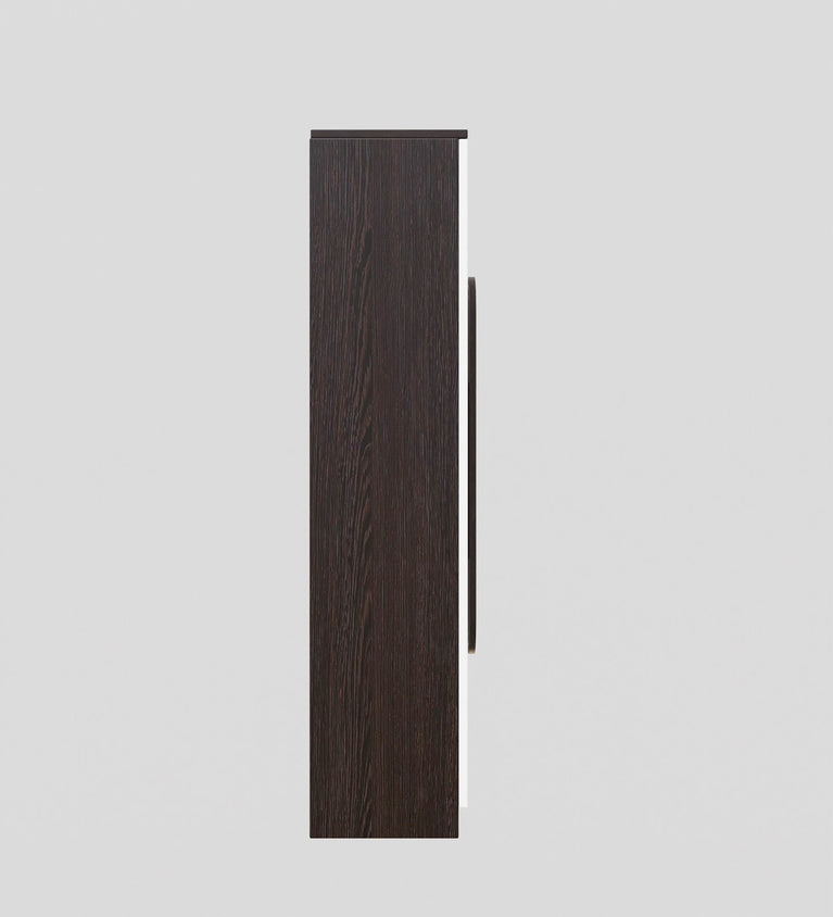 Spydercraft Matte Finish Novaarc Modern 2-Door Wardrobe with Oval Wenge Brown Handle | White & Wenge Brown Finish | Engineered Wood | Do-It-Yourself Product