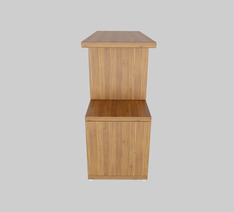 Spydercraft Zig Zag Bedside Table in Noce Lyon Finish | Modern Wooden Nightstand with Open Shelves | Engineered Wood Side Table