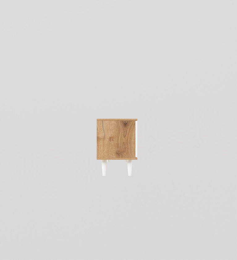 Spydercraft Matte Finish W-Live TV Unit| Color: Canyon Oak and White| Do- It-Yourself Product